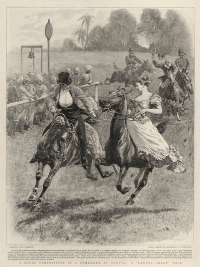 Une nouvelle compétition dans un gymkhana à Quetta, une course de Gretna Green - John Charlton